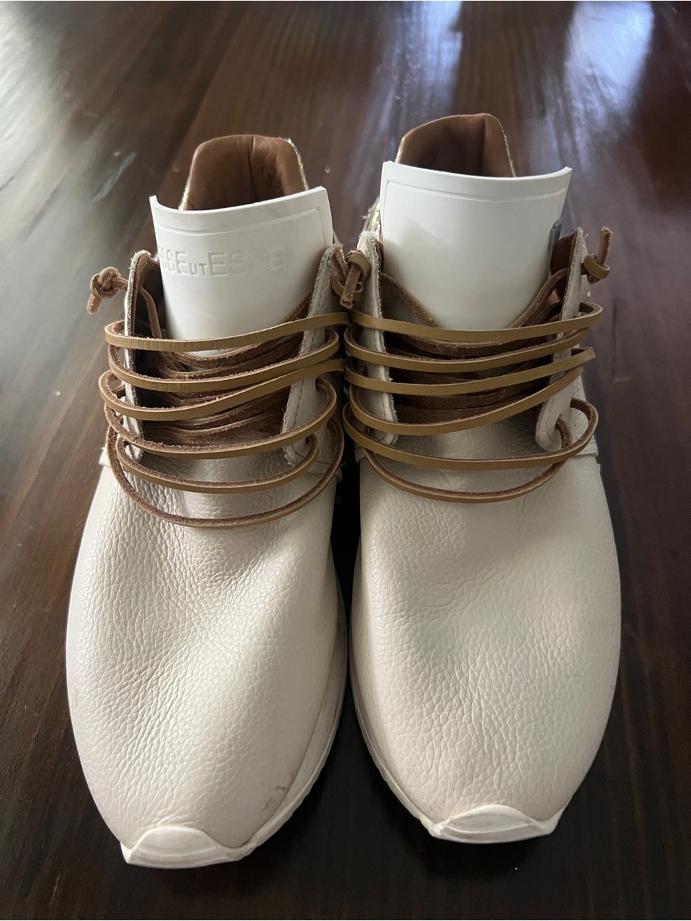 Women's Cream Esseutesse Fringe Sneakers with Gold Accents
